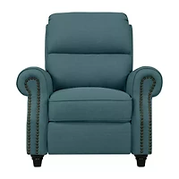 ProLounger Anna Traditional Roll-Arm Push Back Recliner Linen with Nailheads