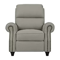 ProLounger Anna Traditional Roll-Arm Push Back Recliner Linen with Nailheads