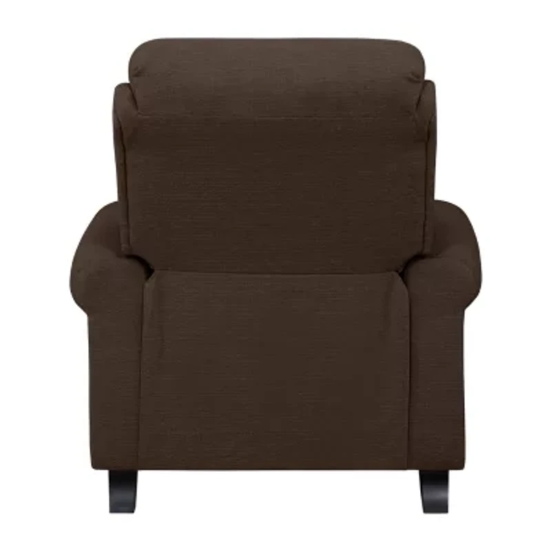 ProLounger Anna Traditional Roll-Arm Push Back Recliner Linen with Nailheads