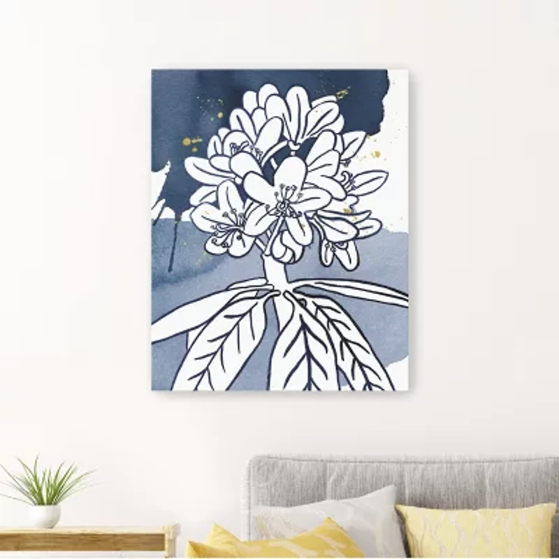 Indigo Blooms II Giclee Canvas Art