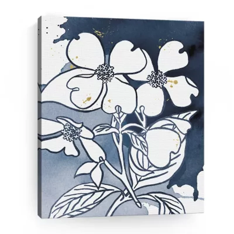 Indigo Blooms III Giclee Canvas Art