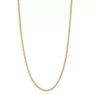 Unisex Adult 10K Gold 20 Inch Wheat Chain Necklace