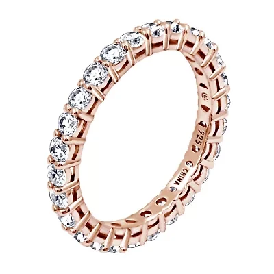 Cubic Zirconia Sterling Silver Round Band
