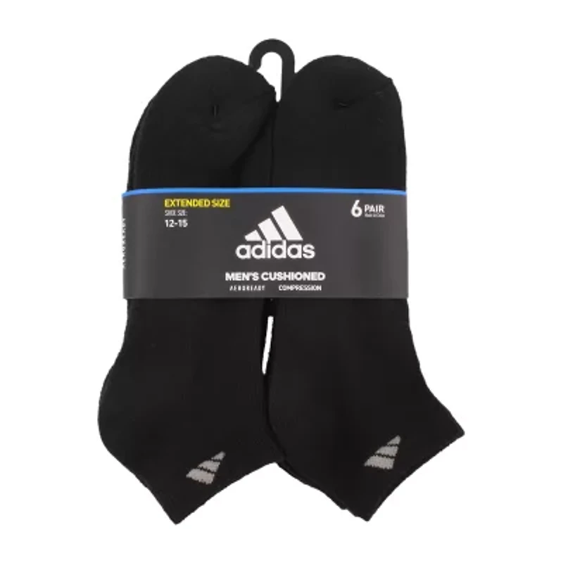 adidas Mens Multi-Pack 6 Pair Big and Tall Low Cut Socks