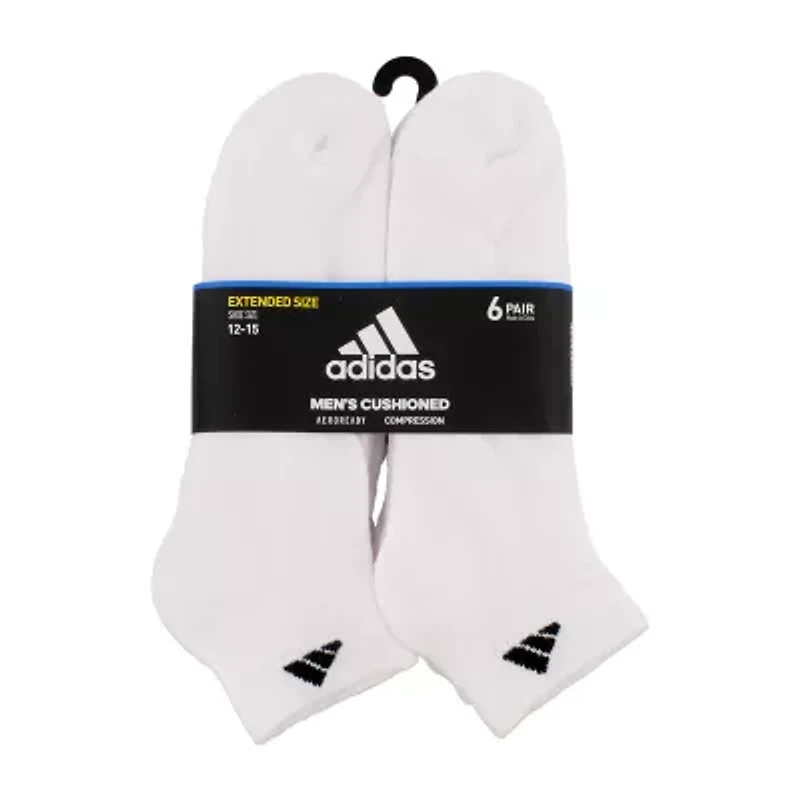 adidas Mens Multi-Pack 6 Pair Big and Tall Low Cut Socks