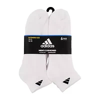 adidas Mens Multi-Pack 6 Pair Big and Tall Low Cut Socks