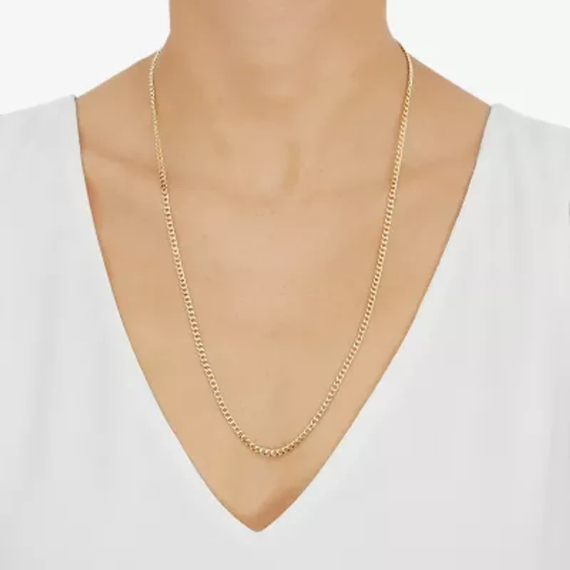 Made in Italy Unisex Adult 14K Gold 24 Inch Curb Chain Necklace