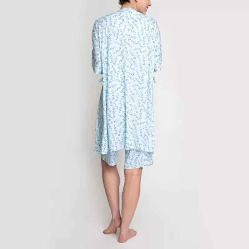 Hanes Womens Round Neck 3/4 Sleeve 3-pc. Pajama Sets
