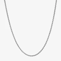 Made in Italy Mens Sterling Silver 24 Inch Wheat Chain Necklace
