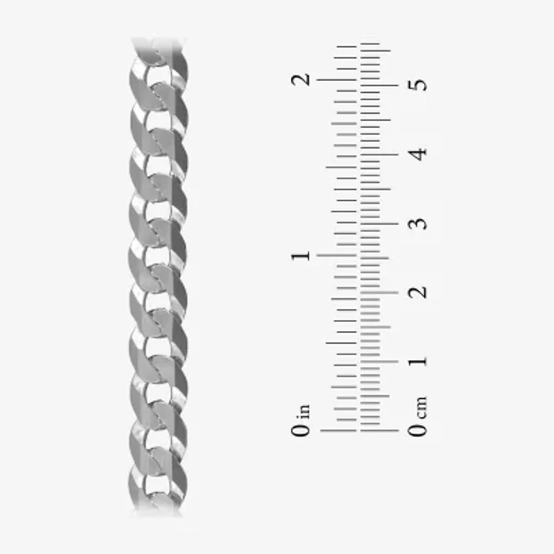 Made in Italy Mens Sterling Silver 9 Inch Solid Curb Chain Bracelet