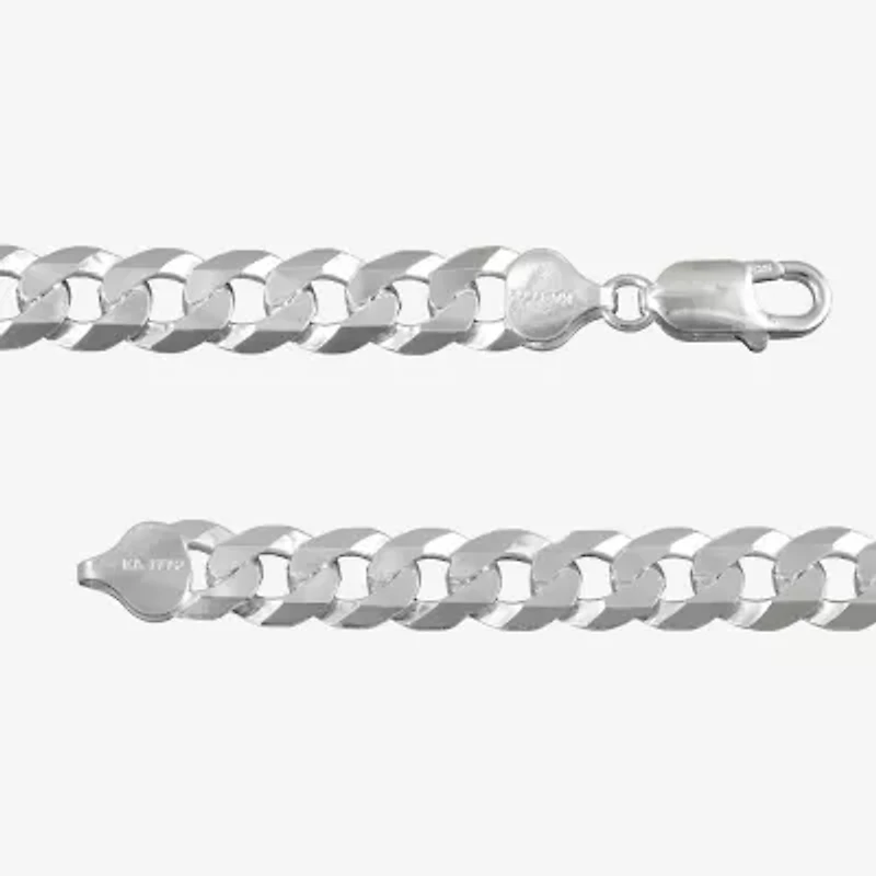 Made in Italy Mens Sterling Silver 9 Inch Solid Curb Chain Bracelet