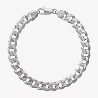 Made in Italy Mens Sterling Silver 9 Inch Solid Curb Chain Bracelet