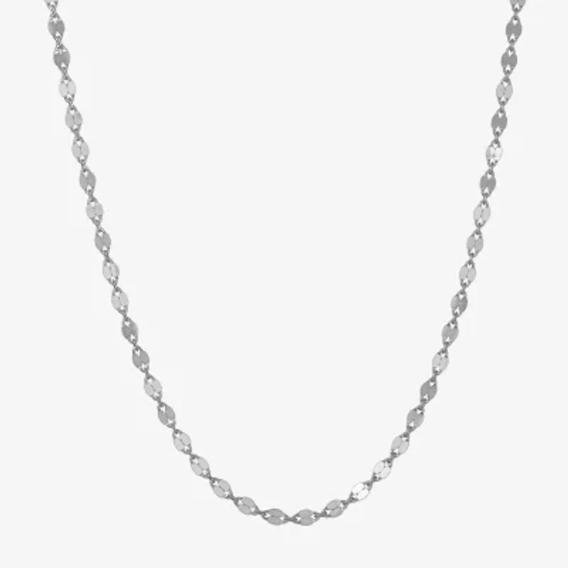 Made in Italy Womens Sterling Silver 18 Inch Link Chain Necklace