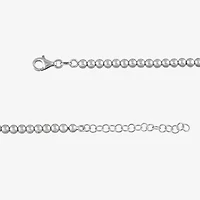 Made in Italy Womens Sterling Silver 18 Inch Bead Chain Necklace