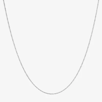 Made Italy Womens Sterling Silver 18 Inch Box Chain Necklace