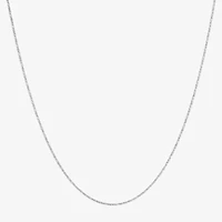 Made Italy Womens Sterling Silver 18 Inch Box Chain Necklace
