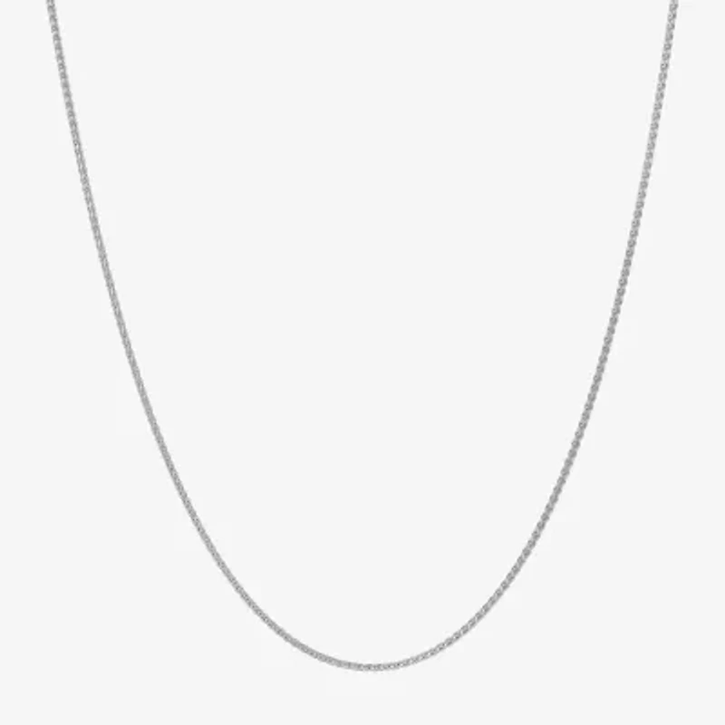 Made Italy Sterling Silver 18 - 24 Inch Solid Wheat Chain Necklace