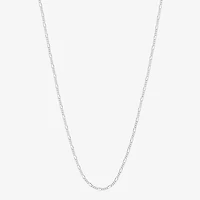 Silver Reflections Silver Reflections Womens Pure Silver Over Brass 18 Inch Figaro Chain Necklace
