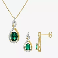 Gemstone 14K Gold Over Silver 2-pc. Oval Jewelry Set