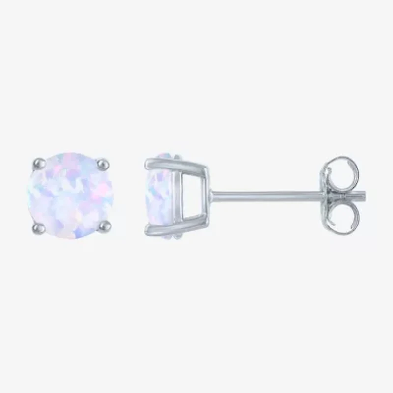 "Mom" Womens Lab Created Opal Sterling Silver Heart 2-pc. Jewelry Set
