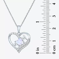 "Mom" Womens Lab Created Opal Sterling Silver Heart 2-pc. Jewelry Set