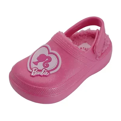 Barbie Faux Fur Toddler Girls Round Closed Toe Clogs