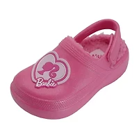 Barbie Faux Fur Toddler Girls Round Closed Toe Clogs