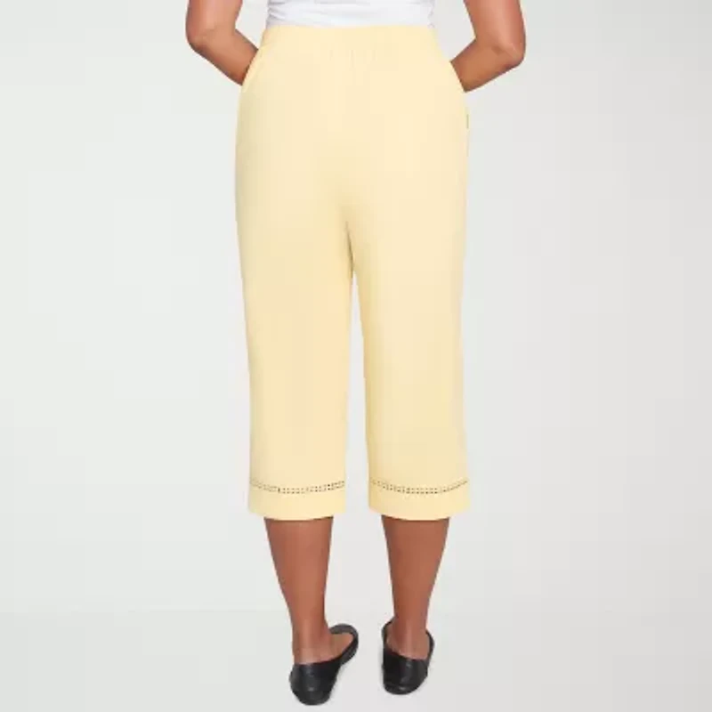 Alfred Dunner Rise And Shine Womens Straight Capri Pant