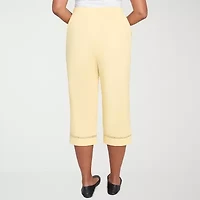 Alfred Dunner Rise And Shine Womens Straight Capri Pant