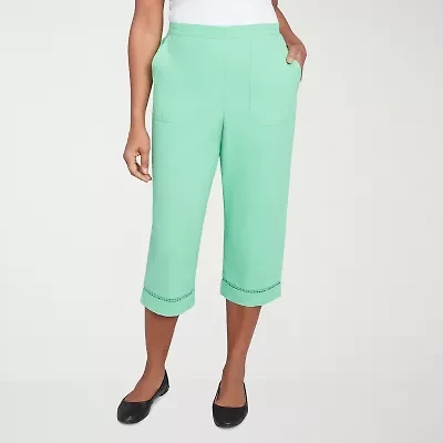 Alfred Dunner Rise And Shine Womens Straight Capri Pant