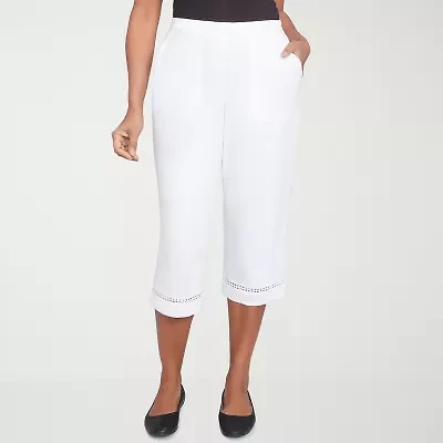 Alfred Dunner Rise And Shine Womens Straight Capri Pant