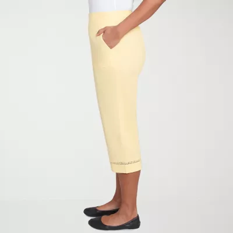 Alfred Dunner Rise And Shine Womens Straight Capri Pant