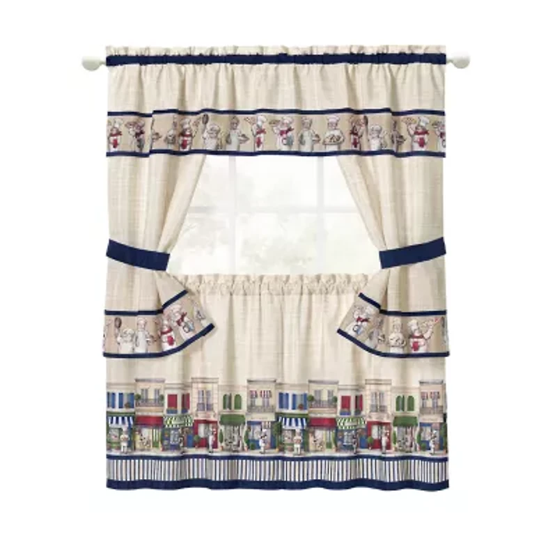 Achim 3-pc. Rod Pocket Kitchen Curtains & Drapes Window Set