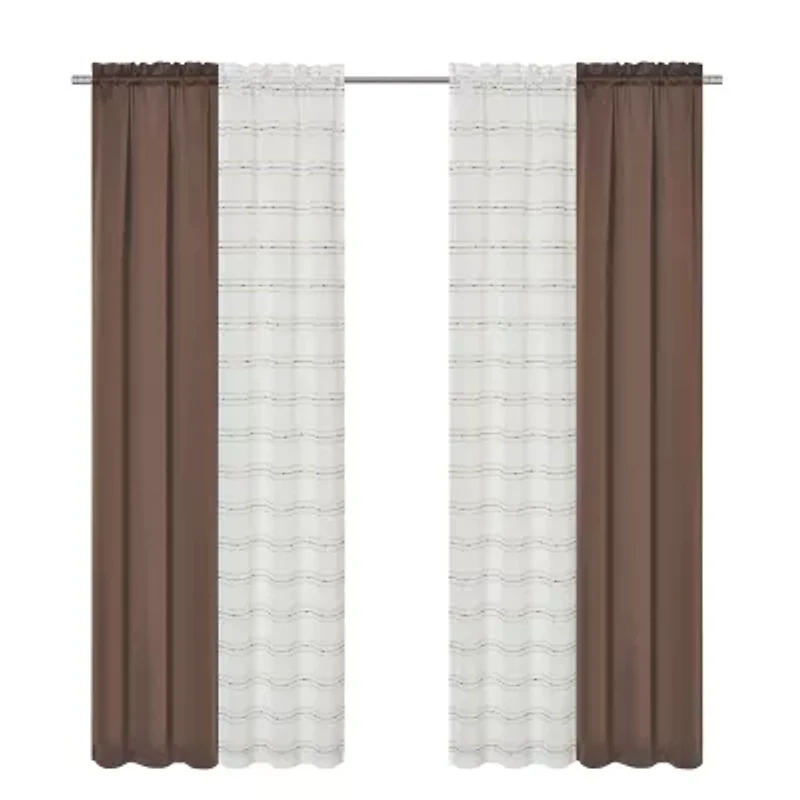 Achim Rod Pocket Room Darkening Set of 4 Curtain Panel