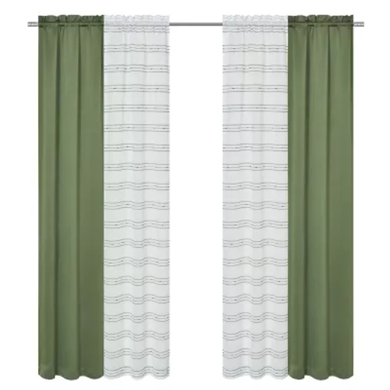 Achim Rod Pocket Room Darkening Set of 4 Curtain Panel