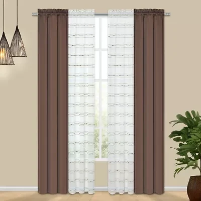 Achim Rod Pocket Room Darkening Set of 4 Curtain Panel