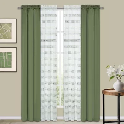 Achim Rod Pocket Room Darkening Set of 4 Curtain Panel