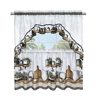 Achim 3-pc. Rod Pocket Kitchen Curtains & Drapes Window Set