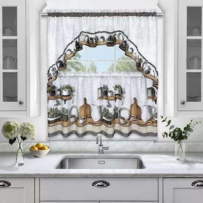 Achim 3-pc. Rod Pocket Kitchen Curtains & Drapes Window Set