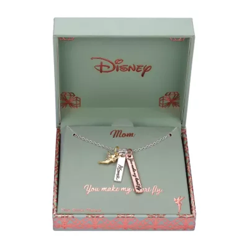 Disney Classics Mom Womens Crystal Pure Silver Over Brass 16 Inch Pendant Necklace