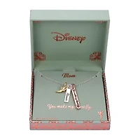Disney Classics Mom Womens Crystal Pure Silver Over Brass 16 Inch Pendant Necklace