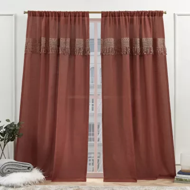 Nicole Miller Dunbar Rod Pocket Light-Filtering Set of 2 Curtain Panel