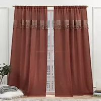 Nicole Miller Dunbar Rod Pocket Light-Filtering Set of 2 Curtain Panel