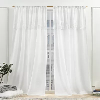 Nicole Miller Dunbar Rod Pocket Light-Filtering Set of 2 Curtain Panel