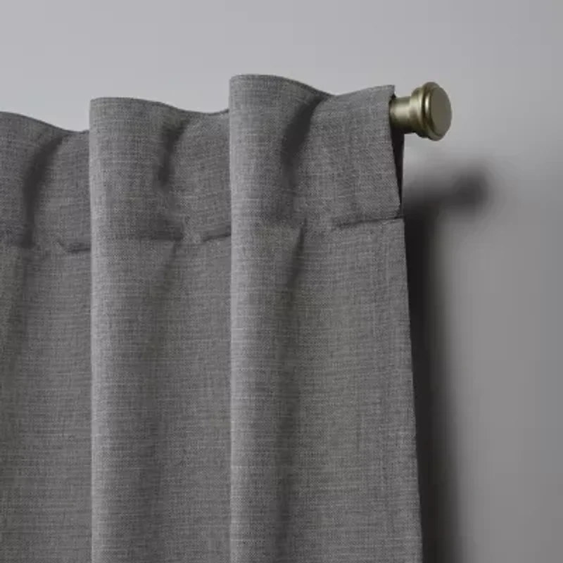 Nicole Miller Faux Linen Slub Back Tab Light-Filtering Set of 2 Curtain Panel