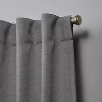 Nicole Miller Faux Linen Slub Back Tab Light-Filtering Set of 2 Curtain Panel