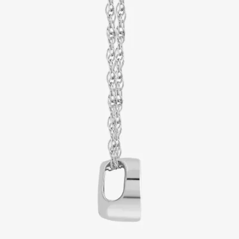 Womens Diamond Accent Lab Grown White Diamond Sterling Silver Round 18 Inch Pendant Necklace