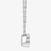 Womens Diamond Accent Lab Grown White Diamond Sterling Silver Round 18 Inch Pendant Necklace
