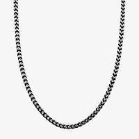 Mens Antique Finish Stainless Steel Foxtail Chain Necklace