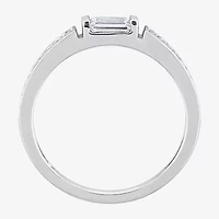 Womens 3/8 CT. T.W. Lab Created White Moissanite Sterling Silver Wedding Band